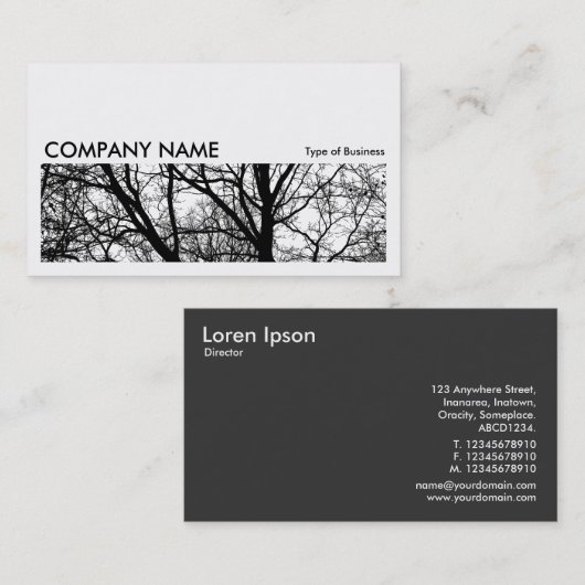 Carte De Visite Image longue 0162 - Branches silhouettées HC (Devant / Derrière)