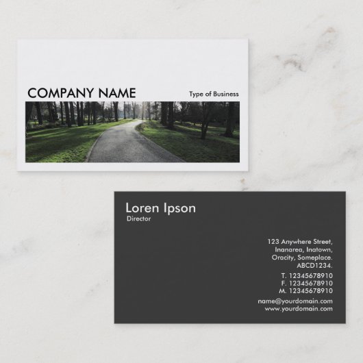 Carte De Visite Image longue 0166 - Chemin dans un parc (Devant / Derrière)