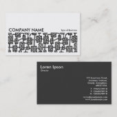 Carte De Visite Image longue 0218 - 041113 - Noir sur blanc (Devant / Derrière)