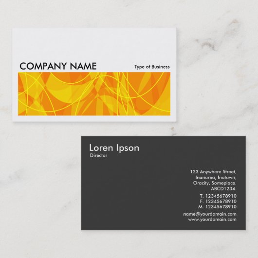 Carte De Visite Image longue 022 - Abstrait en orange et jaune (Devant / Derrière)