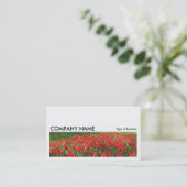 Carte De Visite Image longue 0233 - Lit de tulipes rouges 02 (Debout devant)