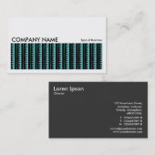 Carte De Visite Image longue 0240 - Motif aztèque - Profond Cyan (Devant / Derrière)