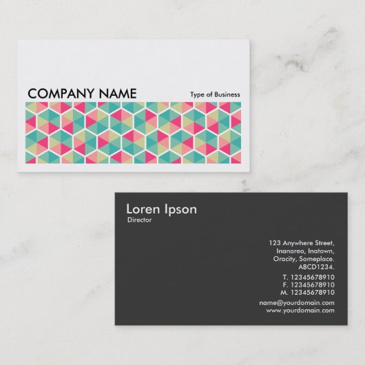 Carte De Visite Image longue 0252 - Motif Hexagon 02 (Devant / Derrière)