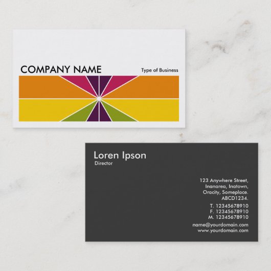 Carte De Visite Image longue 0262 - Segments couleur 02 (Devant / Derrière)