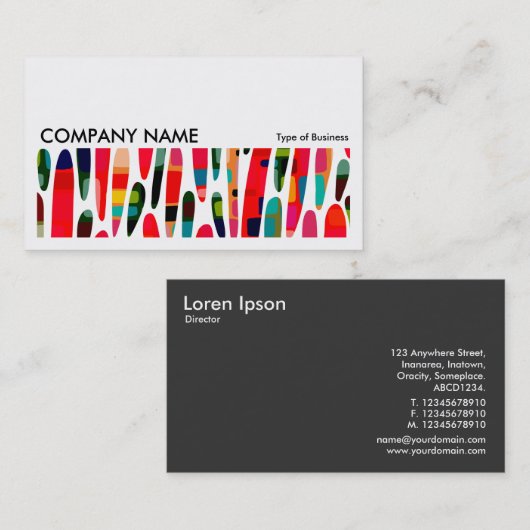 Carte De Visite Image longue 0268 - Collage de couleurs 150222 (Devant / Derrière)