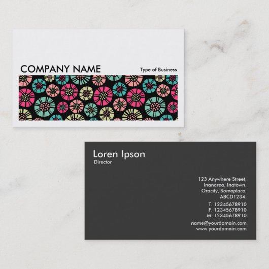 Carte De Visite Image longue 0268 - Fleurs Abstraites 031023 (Devant / Derrière)