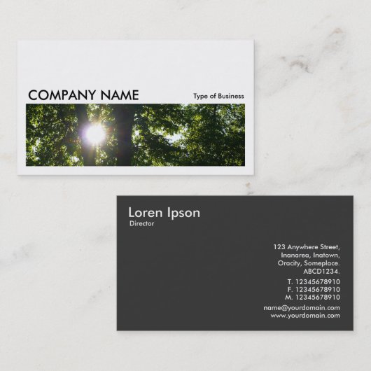 Carte De Visite Image longue 056 - Soleil à travers les arbres (Devant / Derrière)