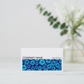 Carte De Visite Image longue 062 - Nuances de bleu floral (Debout devant)