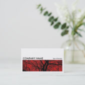 Carte De Visite Image longue 068 - Arbre à contraste élevé - Rouge (Debout devant)