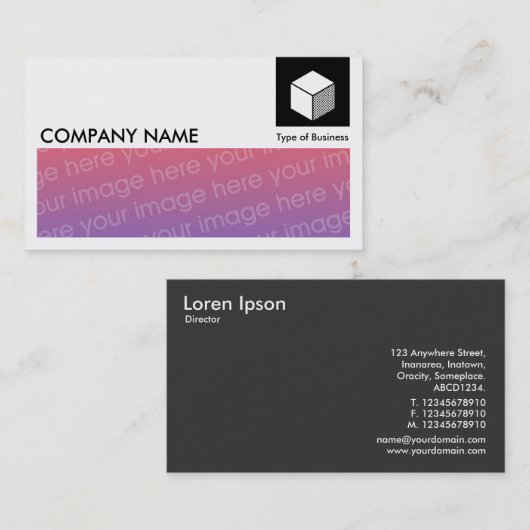 Carte De Visite Image longue - Logo et panneau - Noir (Devant / Derrière)