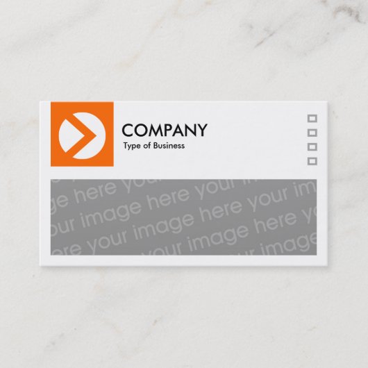 Carte De Visite Image longue - Logo et Panneau v2 - Orange (Devant)