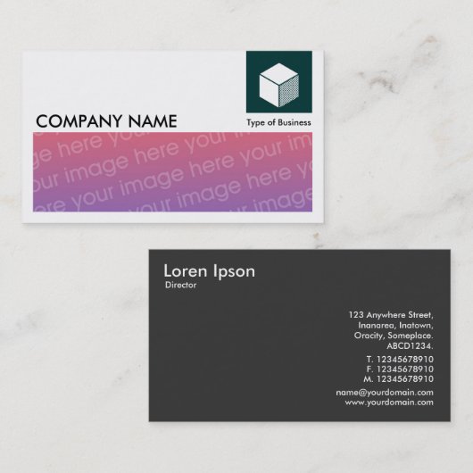 Carte De Visite Image longue - Logo et panneau - Vert foncé (Devant / Derrière)