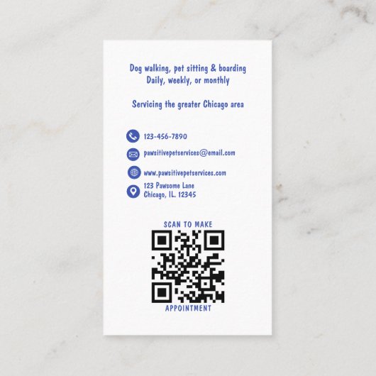 Carte De Visite Image minimale de l'ameublement mignonne QR Code b (Dos)