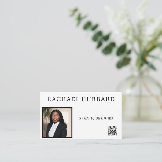 Carte De Visite Image personnalisée professionnelle simple, code Q (Debout devant)