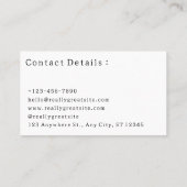 Carte De Visite Image personnalisée professionnelle simple, code Q (Dos)