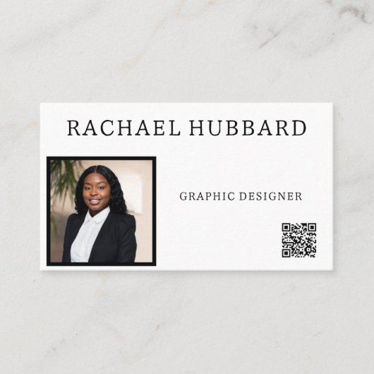 Carte De Visite Image personnalisée professionnelle simple, code Q (Devant)