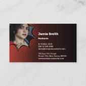 Carte De Visite Image professionnelle avec un mécanicien automobil (Dos)