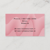 Carte De Visite Image rose d'abrégé sur vague (Dos)