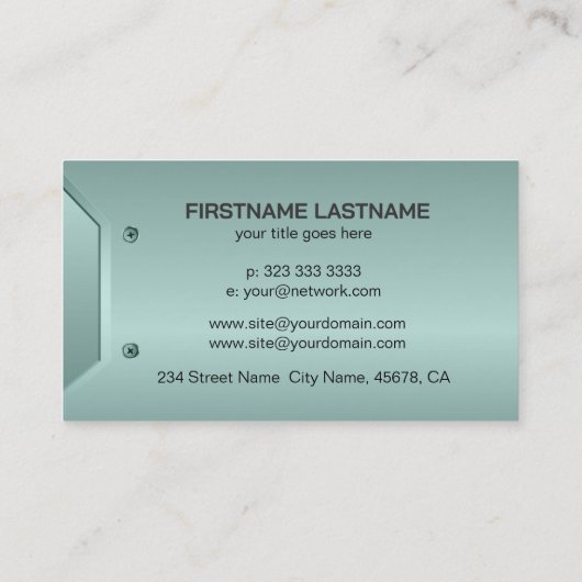 Carte De Visite Image Ting vert métallique texture (Dos)