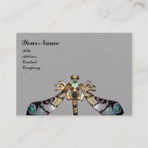 Carte De Visite IMAGINAIRE DE FEMME DRAGONFÉE JEWEL gris blanc