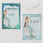 Carte De Visite Imaginaire de sirène vert de mer (Devant / Derrière)