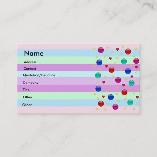 Carte De Visite Imaginaire des couleurs (Devant)