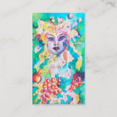 Carte De Visite IMAGINAIRE FLEURI Bleu Bleu Blanc (Dos)