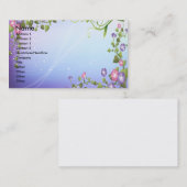 CARTE DE VISITE IMAGINAIRE FLORAL POURPRE (Devant / Derrière)