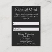 Carte De Visite Imaginaire gothique Crâne Wolf Noir et Argent Réfé (Dos)