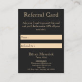 Carte De Visite Imaginaire gothique Crâne Wolf Noir & Or Référence (Dos)