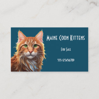 Carte De Visite Imaginaire Maine Coon Chat, Imaginaire Vintage