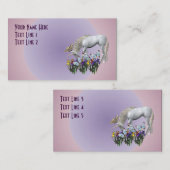 Carte de visite Imaginaire Unicorne Et Papillons (Devant / Derrière)