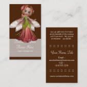 Carte De Visite Imaginaire Whimiscal Fairy Flower (Devant / Derrière)