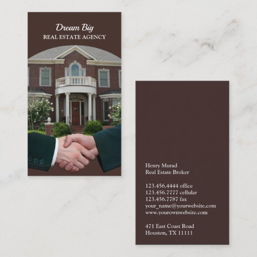 Carte de visite immobilier (Devant / Derrière)