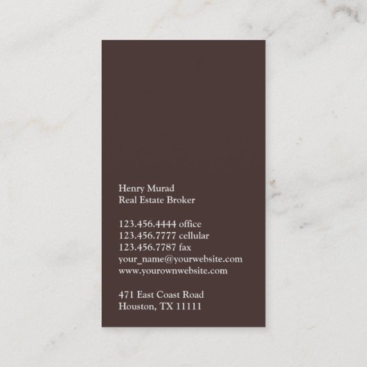 Carte de visite immobilier (Dos)