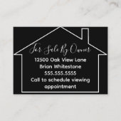 Carte De Visite Immobilier À Vendre Par Propriétaire Black House R (Devant)