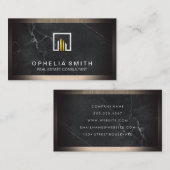 Carte De Visite Immobilier | Agent de repérage | Marbre exécutif (Devant / Derrière)