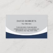 Carte De Visite Immobilier Agent Maison Typographie du toit Marine (Dos)