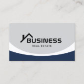 Carte De Visite Immobilier Agent Maison Typographie du toit Marine (Devant)