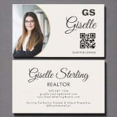Carte De Visite Immobilier Agent Neutre QR Code photo