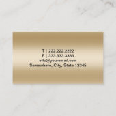 Carte De Visite Immobilier Agent Professional Black & Gold Photo (Dos)