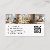 Carte De Visite Immobilier Agent Propriété Collage photo CODE QR (Dos)