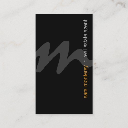 Carte De Visite Immobilier Agent PropriétéInvestissement Bold Mono (Devant)