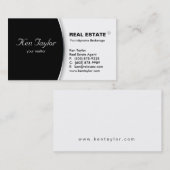 Carte de visite immobilier Argent noir rond 2 (Devant / Derrière)