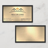 Carte De Visite Immobilier | Arrière - plan métallique avec bordur (Devant / Derrière)