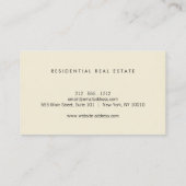 Carte De Visite Immobilier blanc minimaliste (Dos)