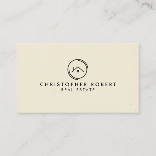 Carte De Visite Immobilier blanc minimaliste (Devant)