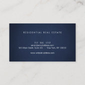 Carte de visite immobilier bleu marine minimal (Dos)
