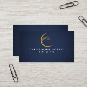 Carte de visite immobilier bleu marine minimal