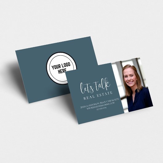 Carte De Visite Immobilier bleu professionnel